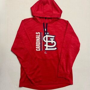 Majestic St Louis Cardinals Authentic Collection Team Icon Streak Hoodie Red MED